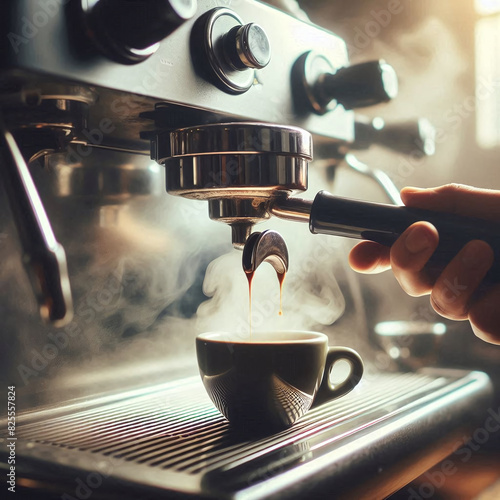 Barista’s Craft: Espresso Pour in Action photo