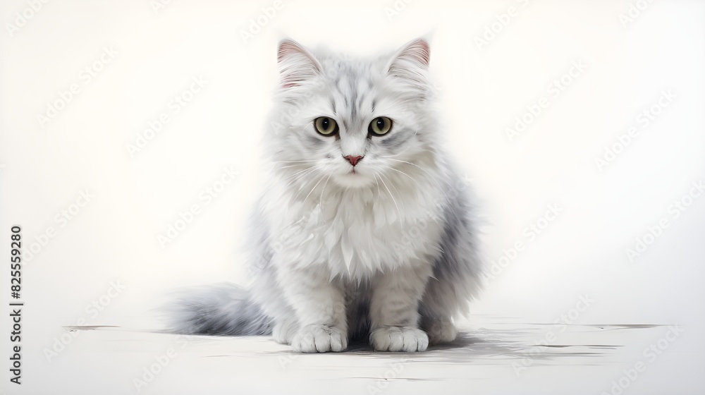cat on a white cat on a white