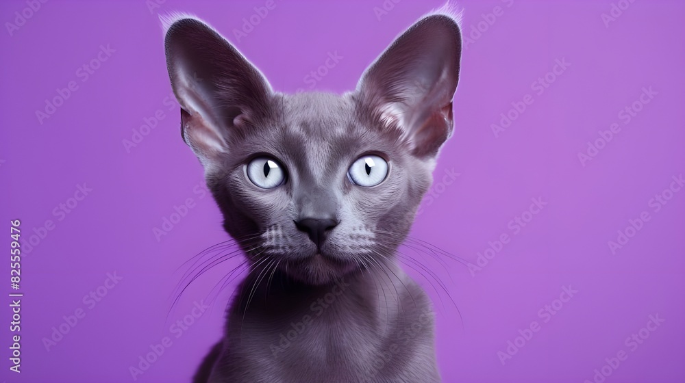 cat on purple background