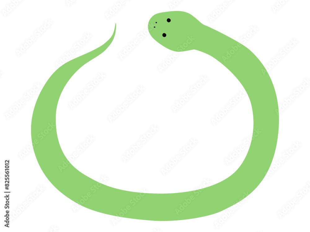 Fototapeta premium 蛇のベクターイラスト。干支、十二支、へび、年賀