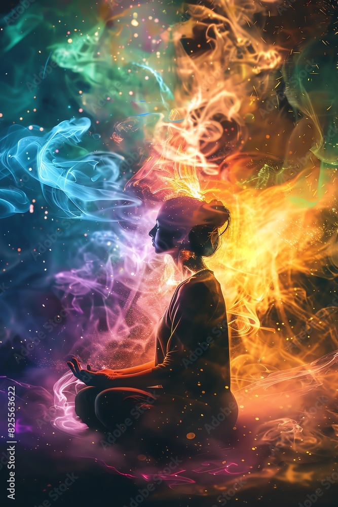 A vibrant scene of someone managing their energy with balanced activities A vibrant scene of someone managing their energy with balanced activities