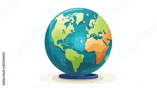 Globe - spherical model of Earth isolated on white