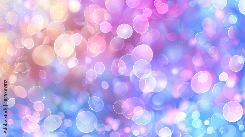 Abstract blur bokeh banner background. Rainbow colors, pastel purple, blue, gold yellow, white silver, pale pink bokeh background Abstract blur bokeh banner background. Rainbow colors, pastel purple, blue, gold yellow, white silver, pale pink bokeh background