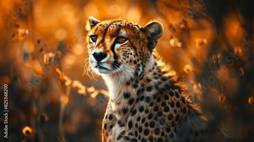 majestic cheetah portrait powerful and swift african predator photo