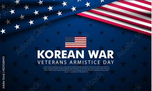 National Korean War Veterans Armistice Day July 27 Background vector Illustration