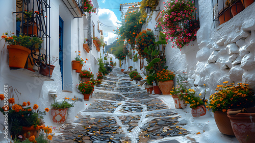 Fototapeta Naklejka Na Ścianę i Meble -  street with flowers