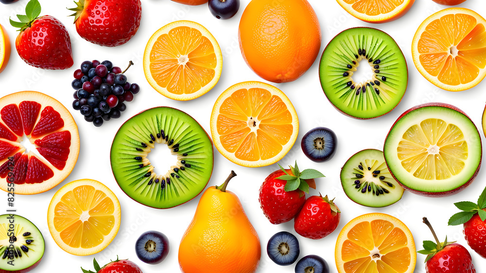 This is a graphic image showing cross sections of vegetables and fruits. This is a graphic image showing cross sections of vegetables and fruits.
