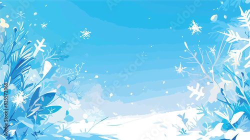 Horizontal Christmas winter banner with ice and spa