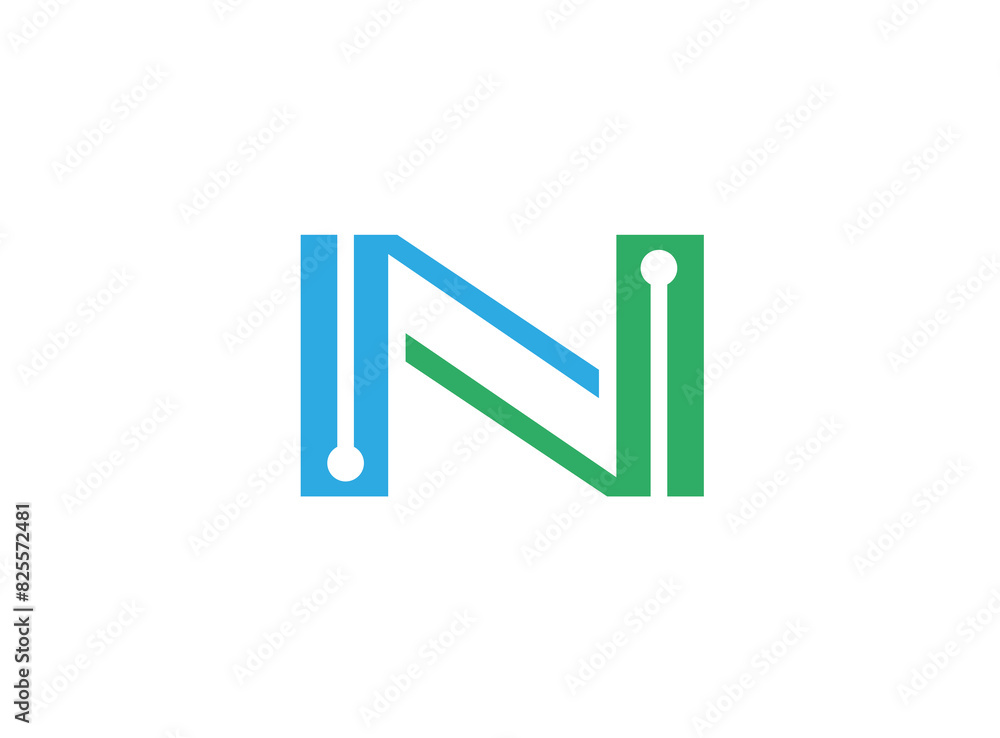 N letter logo Technology logo design network illustration digital tech image N letter logo Technology logo design network illustration digital tech image