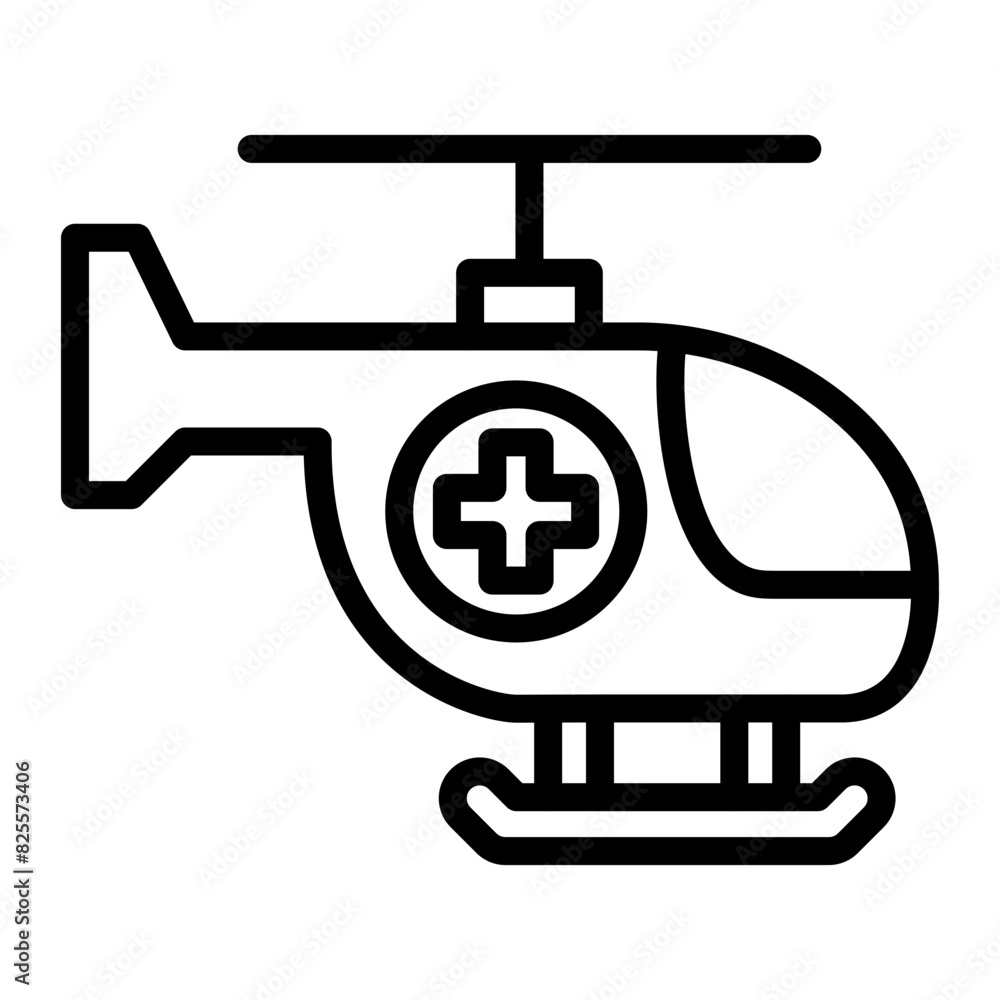 Helicopter Vector Line Icon Design Helicopter Vector Line Icon Design