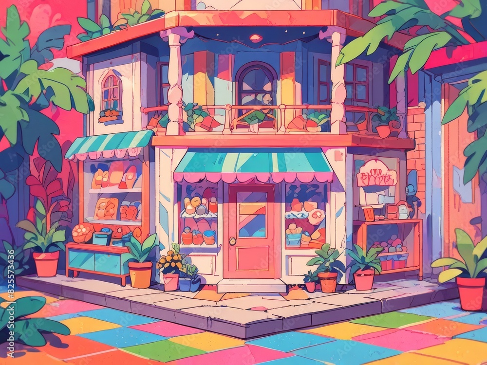 Isometric candy shop