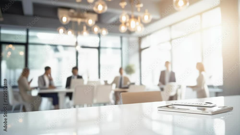 Business Meeting in Progress. Blurred Office Background Video. Modern Workplace. Collaborative Business Meeting in Open Office. Business Meeting in Progress. Blurred Office Background Video. Modern Workplace. Collaborative Business Meeting in Open Office.