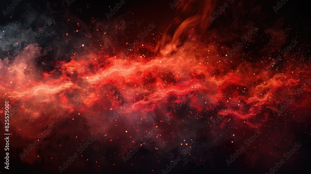 A red and black space background with a red line in the middle