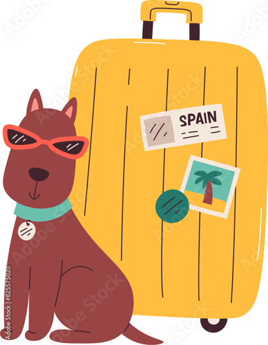 Dog And Travel Suitcase
