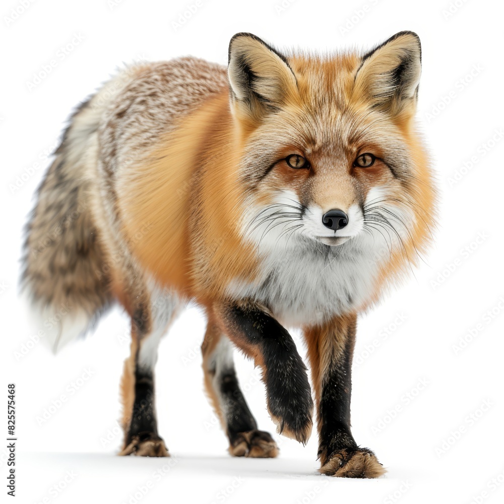 a red fox walking in the snow in winter a red fox walking in the snow in winter