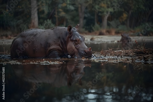 hippopotamus in water