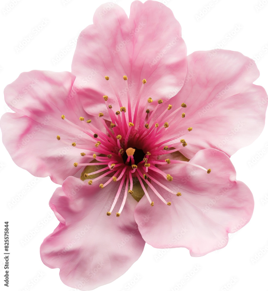 Beautiful close-up of a pink cherry blossom isolated on transparent background. Beautiful close-up of a pink cherry blossom isolated on transparent background.