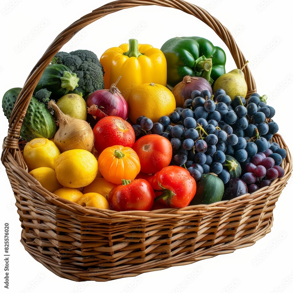 a basket full of different fruits and vegetables a basket full of different fruits and vegetables