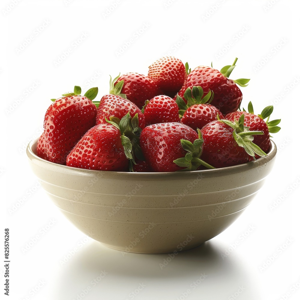 a bowl of strawberries on a white background a bowl of strawberries on a white background