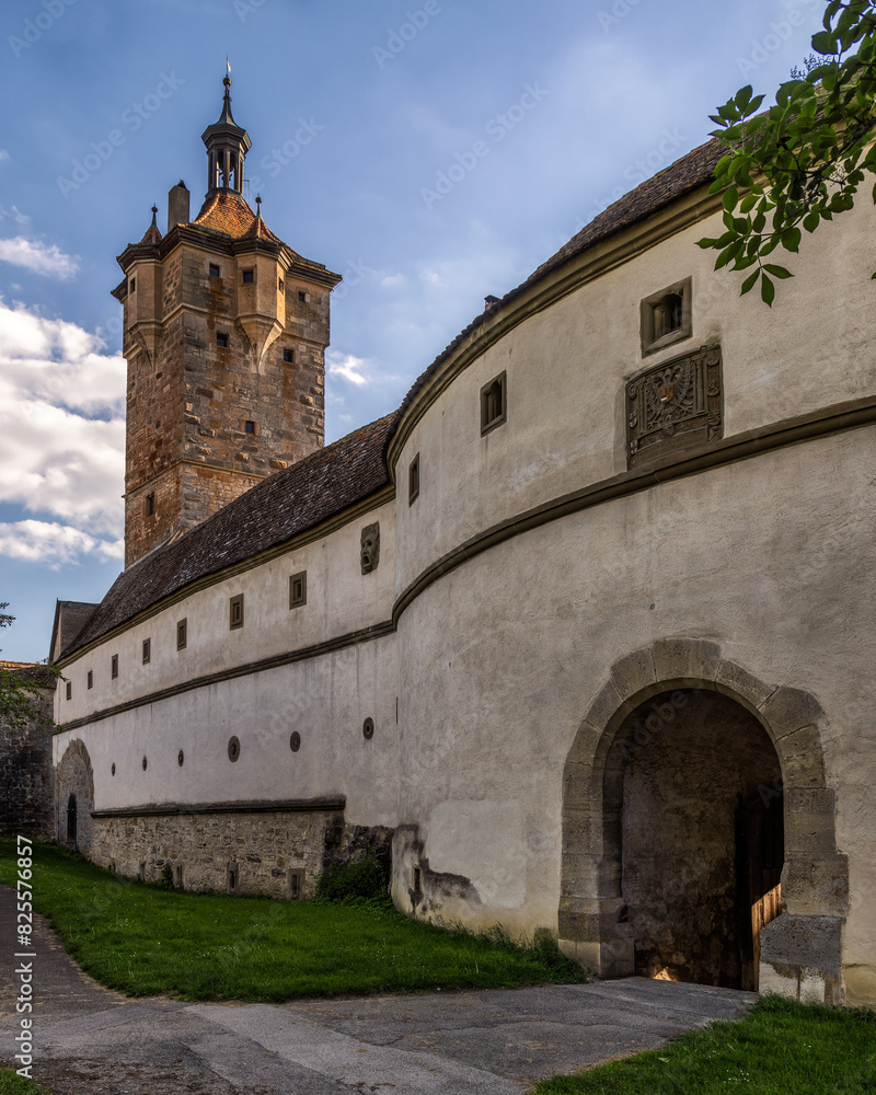 Beautiful view of the defensive wall in Rothenburg ob der Tauber, Bavaria, Germany Beautiful view of the defensive wall in Rothenburg ob der Tauber, Bavaria, Germany