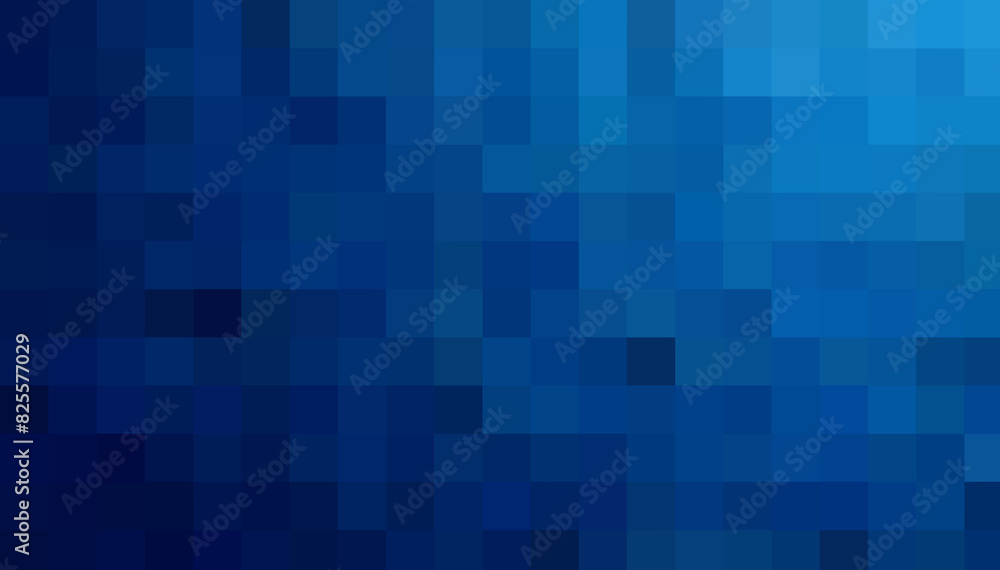 Gradient blue background. Geometric texture of light-dark blue squares. The substrate for branding, calendar, postcard, screensaver, poster, cover. A place for your design or text. Vector illustration