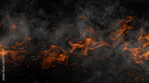 A black and orange background with smoke and fire