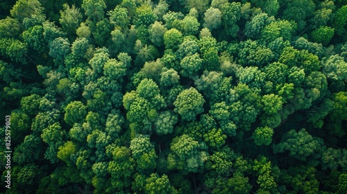Aerial perspective of a vast expanse of untouched, wild forest, showcasing Earth's natural splendor