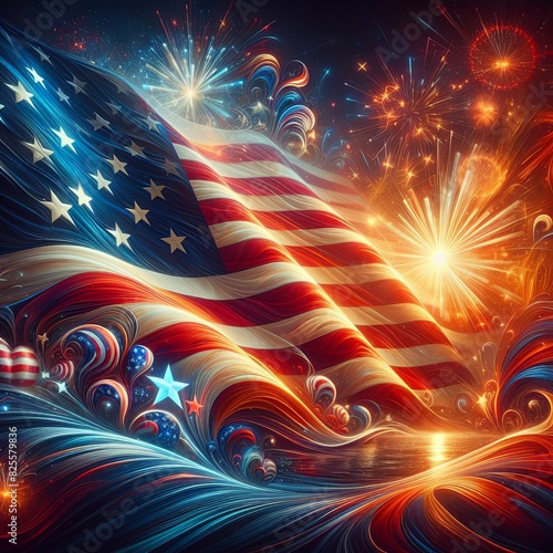 The vintage look of USA Flag, 4th july, independence day