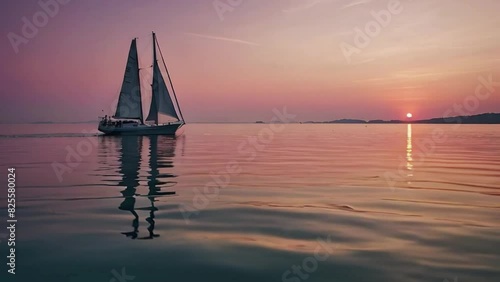 Romantic Emotivity: A Lone Boat Sailing into the Sunset