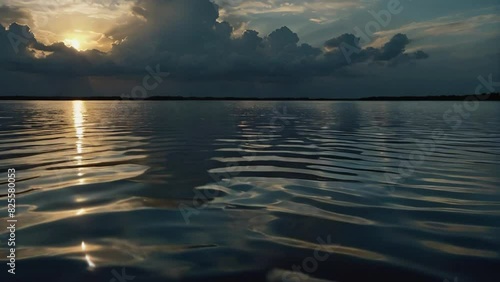 Twilight Serenity: Ominous Clouds Meet Calm Waters