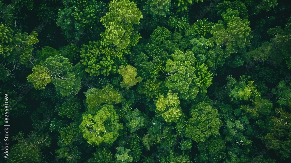 Drone view of a remote, unspoiled forest wilderness, a haven for biodiversity and natural wonders