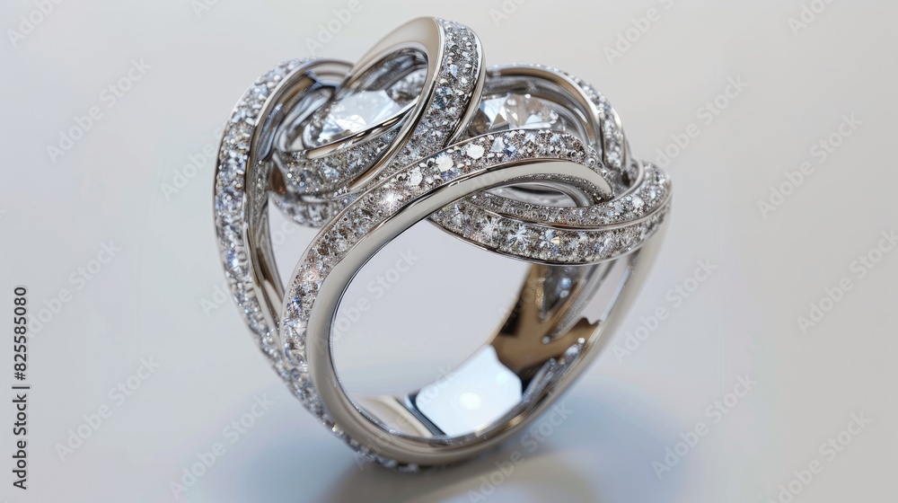 White Gold Diamond Ring with Diamonds White Gold Diamond Ring with Diamonds