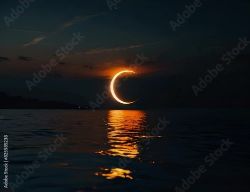 Neon Eclipse: A Symphony of Fire and Water
