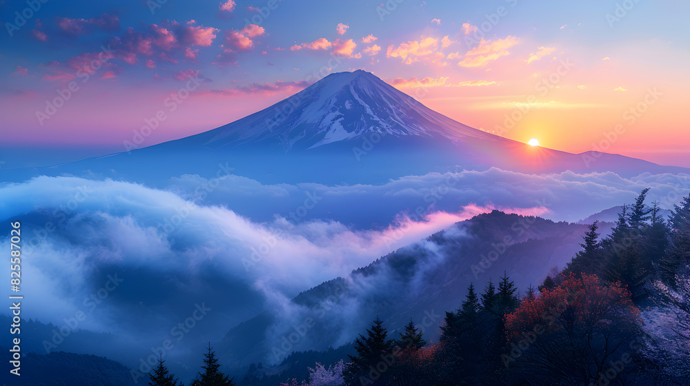 Fototapeta premium sunrise in the mountains