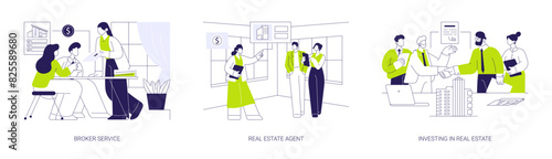 Real estate business abstract concept vector illustrations.