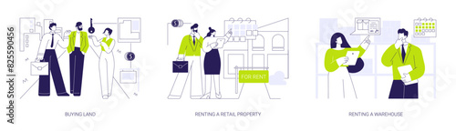 Real estate deals abstract concept vector illustrations.