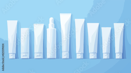 Packing White Realistic Tubes For Cosmetics Isolate