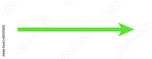 Straight green arrow - Long green arrow indication sign isolated on a transparent background - Vector illustration