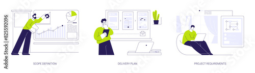 IT business analysis abstract concept vector illustrations.