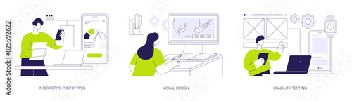 UX designer services abstract concept vector illustrations.