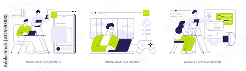 Back end engineering abstract concept vector illustrations.