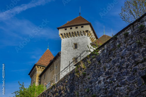 Annecy Castle (Chateau d'Annecy) was residence of the Counts of Geneva and Dukes of Genevois-Nemours in XIII and XIV centuries. Annecy, Haute-Savoie department, Auvergne-Rhone-Alpes region, France.