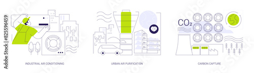 Industrial filtration systems abstract concept vector illustrations.