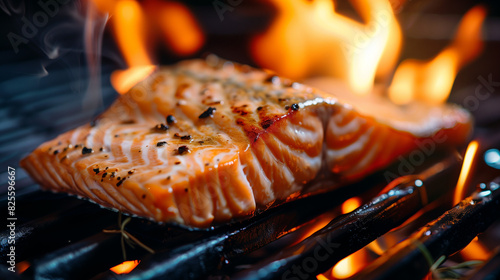Grilled Salmon Steak: Tasty, Roasted, and Flamed photo