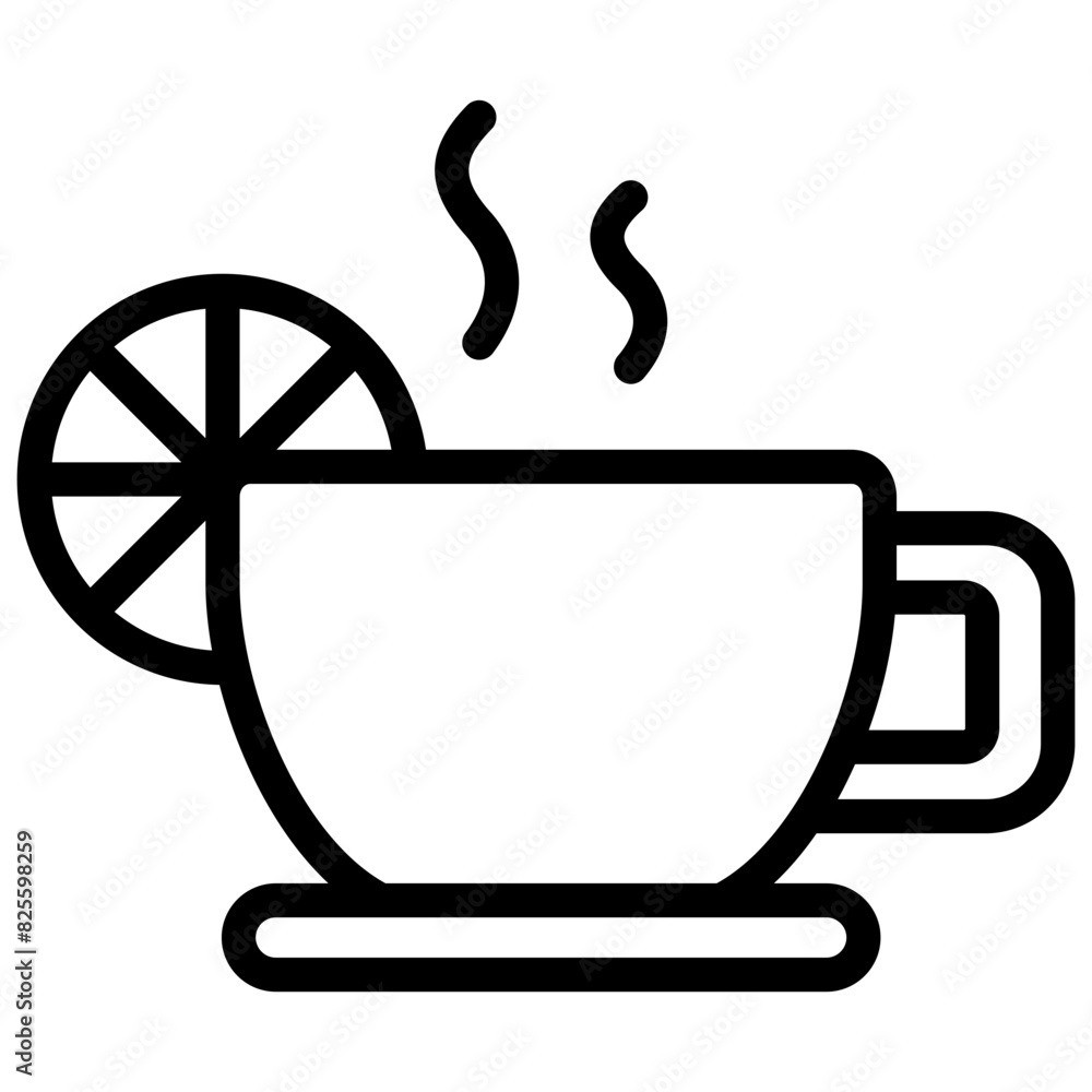 lemon tea icon illustration design with outline lemon tea icon illustration design with outline