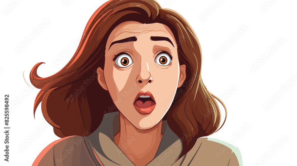 Pretty light brown hair woman surprised facial expr