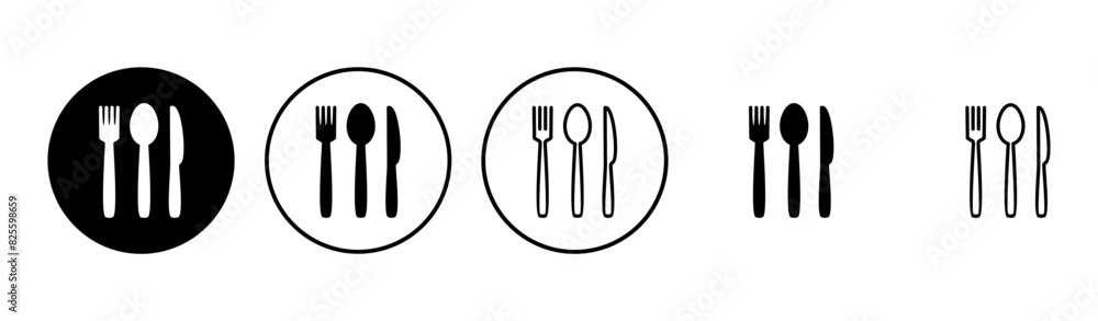 spoon and fork icon set. spoon, fork and knife icon vector. restaurant icon spoon and fork icon set. spoon, fork and knife icon vector. restaurant icon