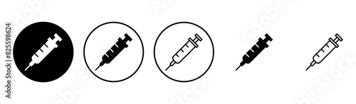 Syringe icon set. injection icon vector.