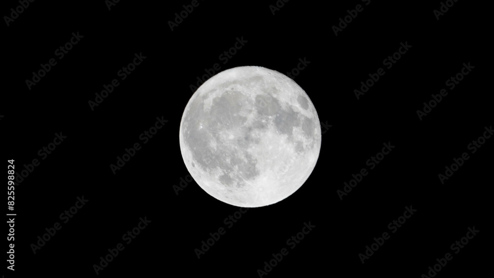 Fototapeta premium Close-up isolated space view of a full moon at night