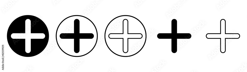 Plus Icon set. Add plus icon Plus Icon set. Add plus icon